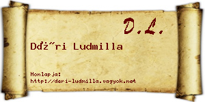 Déri Ludmilla névjegykártya